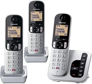 Panasonic KX-TGC263ES Digital Cordless Phones: 18-min answering machine, dedicated call block button, an easy-to-read dot-matrix display and a hands-free speakerphone/Silver-White