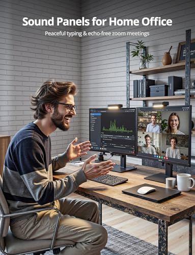 Image of Acoustic Wall Panels, Brick Pattern Peel and Stick Sound Absorbing Panel for Ceiling, Door, Pared, 18 Pack 12 inchx12 inchx0.4 inch, White Decorative Self Adhesive Wall Tiles for Recording Studio, Room