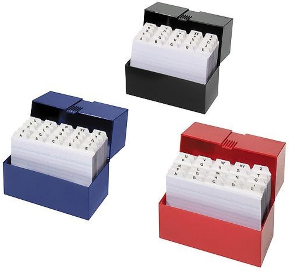 Herlitz 1904606 Index File Box, A6, Filled, Assorted Colours, No Choice of Colours, Pack of 1