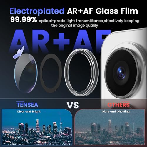 Image of Tensea (3+2 Pack Compatible with Samsung Galaxy S26 Ultra Camera Lens Protector, 9H Tempered Glass Camera Cover Screen Protector Metal Custom Ring Installation Tray