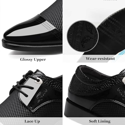 Men's Patent Leather Dress Shoes Casual Oxford Lace-up Shoes Business Formal Shoes Tuxedo Office Shoes for Men4