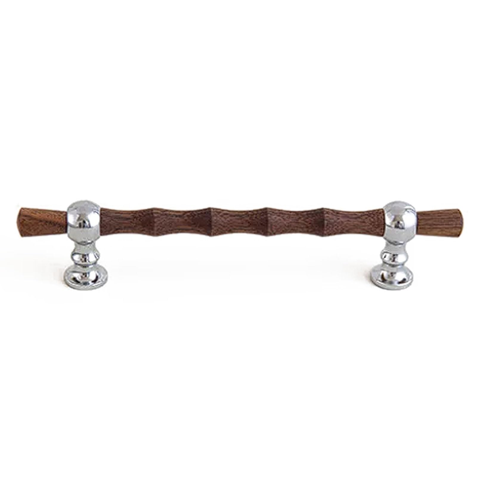 Chenhoju Silver Vintage Solid Brass Walnut Wood Cabinet Handles, Antique Bronze Drawer Pulls Wardrobe Door Handles, Brushed Bronze Finish Cabinet Pulls(,182Mm)