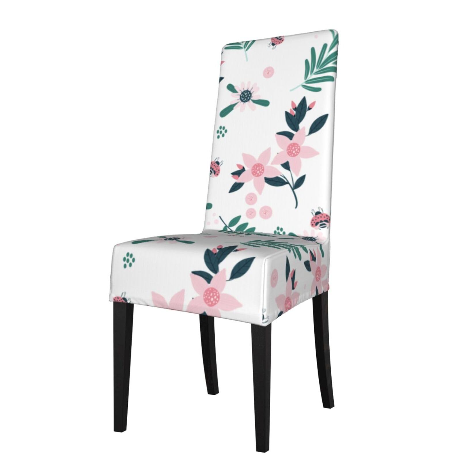 LKYMOH Pastel Spring Floral Print, Chair Covers Stretch Chair Slipcovers for Dining Room, for Party Pet Protection Universal Fit Soft Polyester