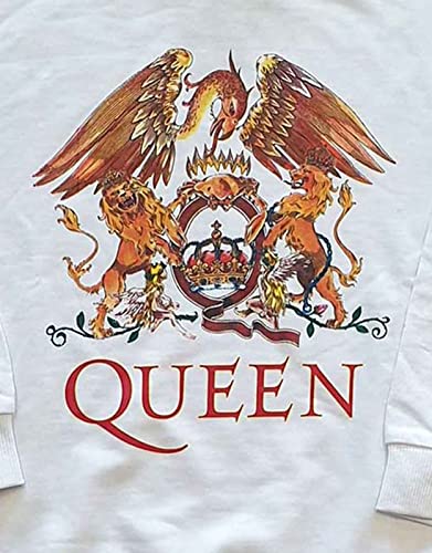 Queen Kids Sweatshirt Classic Crest Band Logo New Official White2