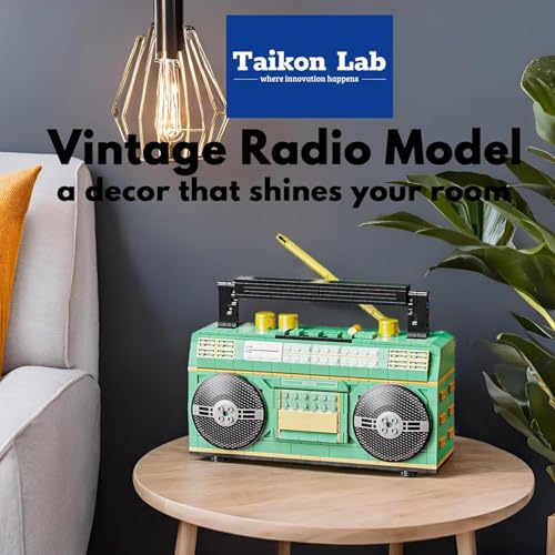 Image of SKY LINE OCEAN Vintage Radio Building Block Toy Set, Creative Retro Radio MOC Model Brick Kit, Openable Cassette Compartment and Movable Antenna, 781 PCS | 6 Months Structural Warranty