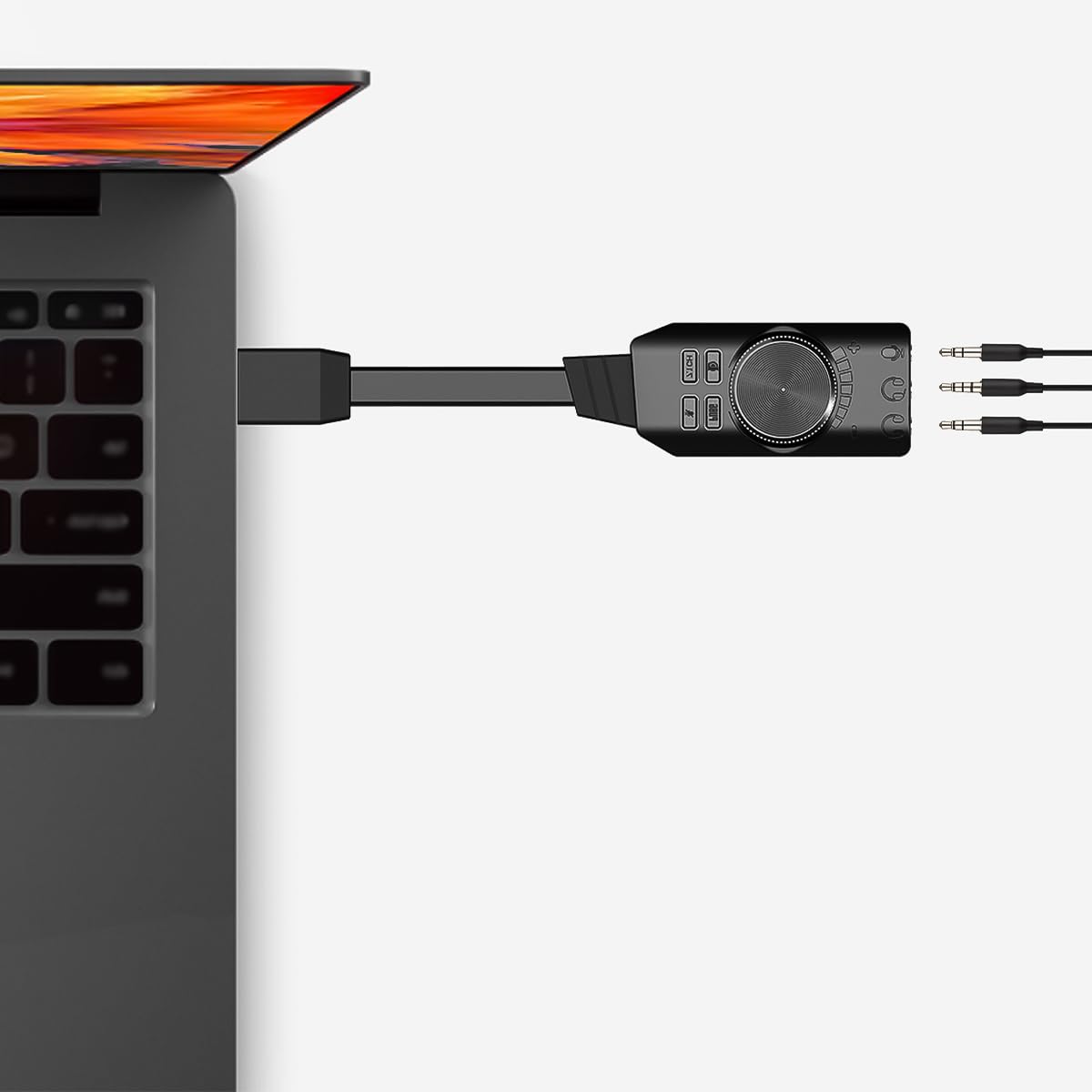 Karta dźwiękowa USB Namvo Virtual 7.1 Surround Sound USB zewnętrzna karta dźwiękowa z efektami dźwiękowymi PUBG do komputerów PC/Mac/zestawów słuchawkowych do gier
