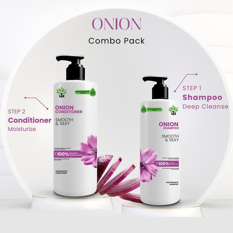 Image of GIR Red Onion Anti Hair Fall Spa Range Hair Care Set: For Smooth and Silky Hair l Onion Shampoo 1L + Onion Conditioner 1L