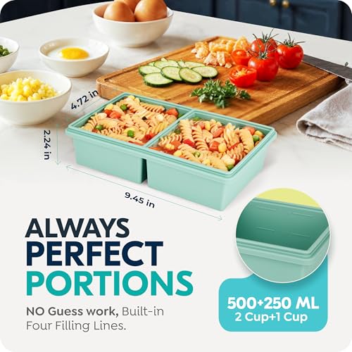 Silicone Soup Freezer Molds with Lids, 2 Cup & 1 Cup Combo, Soup Container Style Ice Cube Trays, Reinforced Steel Rims, For Freezing Broth, Meal Prep and other dishes, Dishwasher & Oven Safe - 2 Pack #1