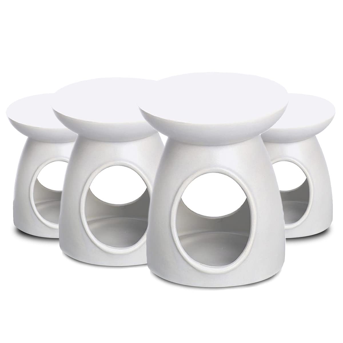 Lot de 4 brûleurs de Cire brûleur de Bougie Basic Coloris Blanc