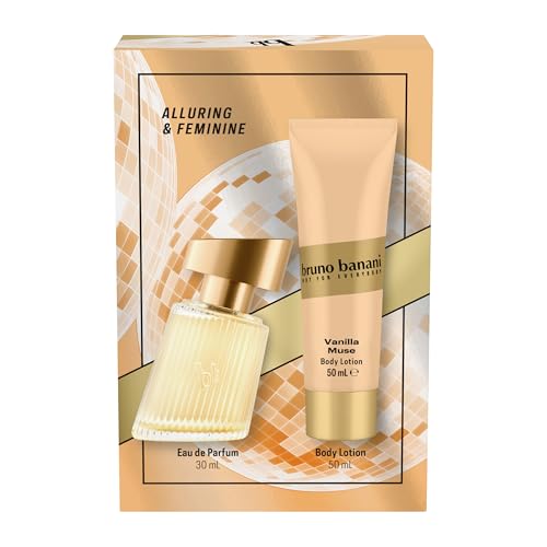 bruno banani Vanilla Muse Eau de Parfum for Women and Perfumed Body Lotion Vanilla Fragrance Attractive and Feminine 30ml 50ml