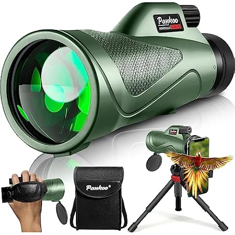 12x60 Monocular Telescope High Powered with Smartphone Adapter Tripod and Portable Bag, Larger Vision Monoculars for Adults with BAK4 Prism & FMC Lens, Suitable for Bird Watching Hiking Travel Cover