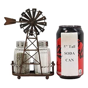 Ebros 6.5"Tall Rustic Country Farm Agricultural Windmill Outpost Salt And Pepper Shakers Holder Display Stand Set Western Kitchen Dining Home Decor Centerpiece In Aged Bronze Finish Ebros 65Tall Rustic Country Farm Agricultural Windmill Outpost Salt And Pepper Shakers Holder Display Stand Set Western Kitchen Dining Home Decor Centerpiece In Aged Bronze Finish