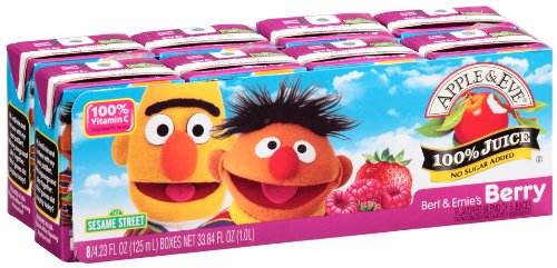 Apple & Eve Sesame Street Bert and Ernie's Berry Juice, 4.23 Fluid-oz., 8