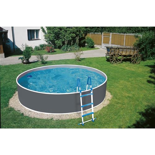 Paradies Pool® Aufstellpool Splash Pool Einzelbecken Ø 360 x 110 cm grau inkl. Skimmerset und Vlies