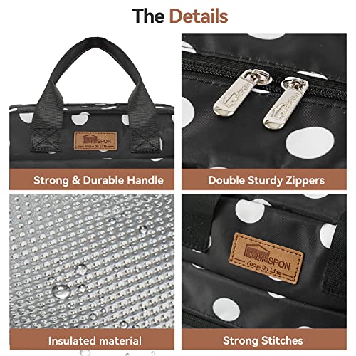 Homespon Insulated Lunch Bag For Women Men Lunch Box Cooler Lunch Tote For Work Picnic (Polka Dots) #TOP4