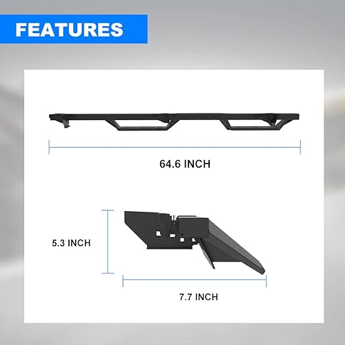 Miniatura 3 de I1MOTOR - Estribos laterales para Jeep Wrangler JL JLU Unlimited 4 puertas 18-23 Nerf Bars, camiones resistentes con recubrimiento en polvo negro