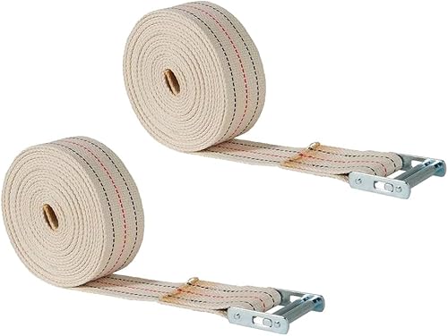 Miniatura 11 de Mytee Products Paquete de 2 correas móviles de piano de 2 pulgadas x 20 pies con hebilla de rodillo, hecha de correas de algodón Paquete de 2