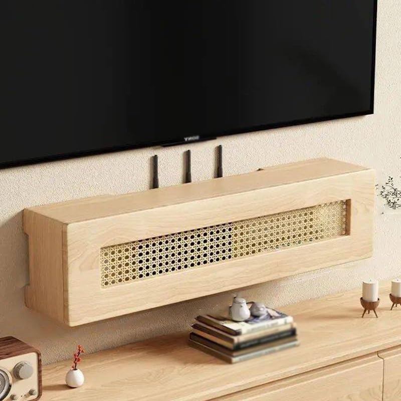 XPLKQXE Wandmontierter Schrank Zur Router-Aufbewahrung Verkleidung Der WLAN-Box(Braun,100x20x20cm)