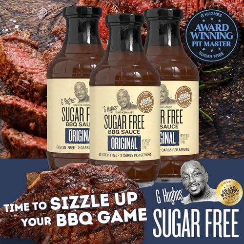 G Hughes Original Sugar Free BBQ Sauce - Sugar Free Barbecue Sauce, Keto BBQ Sauce, No Sugar BBQ Sauces, Gluten Free Barbecue Sauces, Sugar Free BBQ Sauce, Low Carb BBQ Sauce - 18 oz (1-Pack) - Thumbnail 2