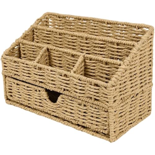 Trieur à compartiments pour magazines en rotin panier rangement bureau maison - 2