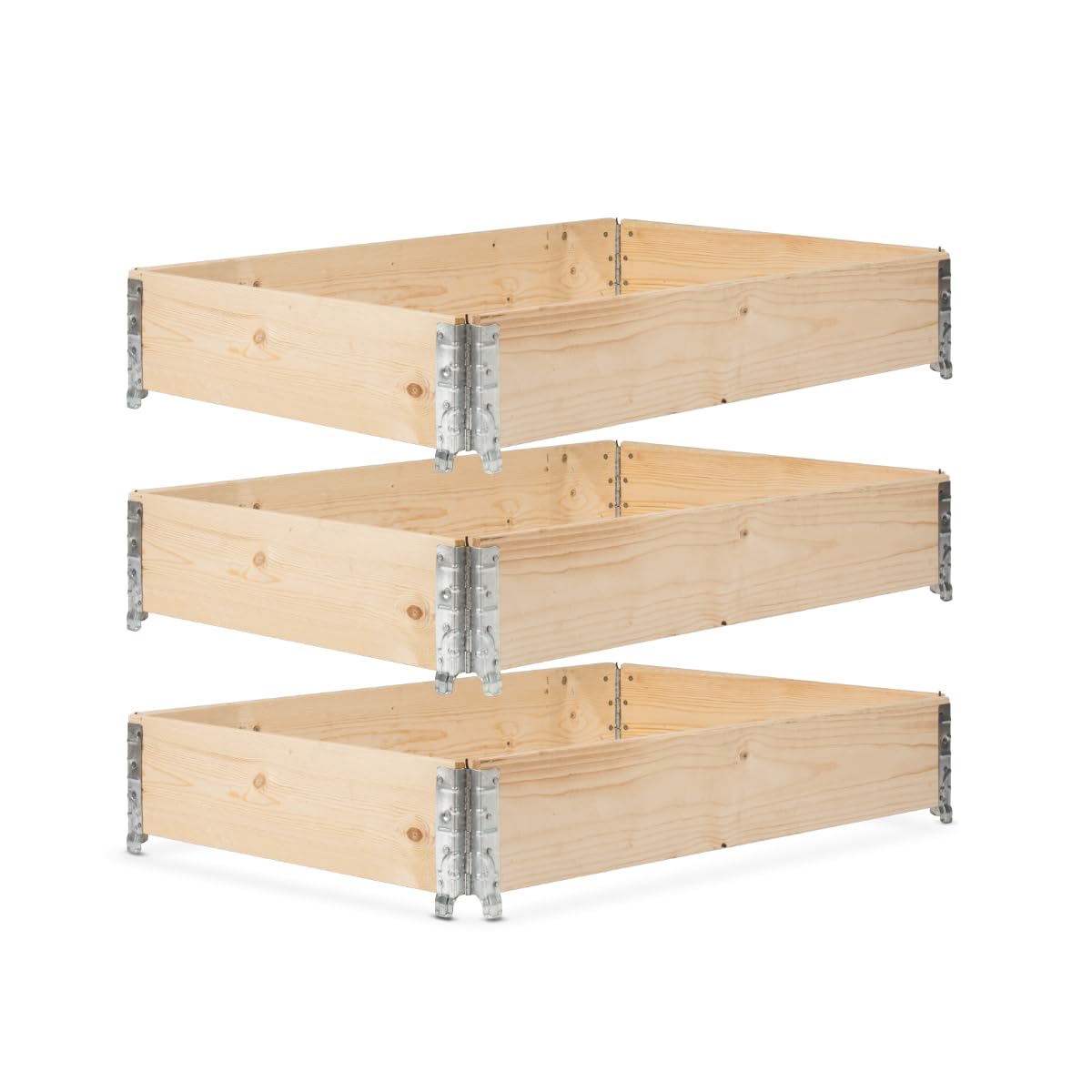 gardivo Hochbeet 120 x 80 x 20 cm - 3-teilig Palettenrahmen aus Holz, Beeteinfassung, Garten Hochbeete, Holzrahmen, Aufsatzrahmen auf Europalettefaltbar, stapelbar, steckbar