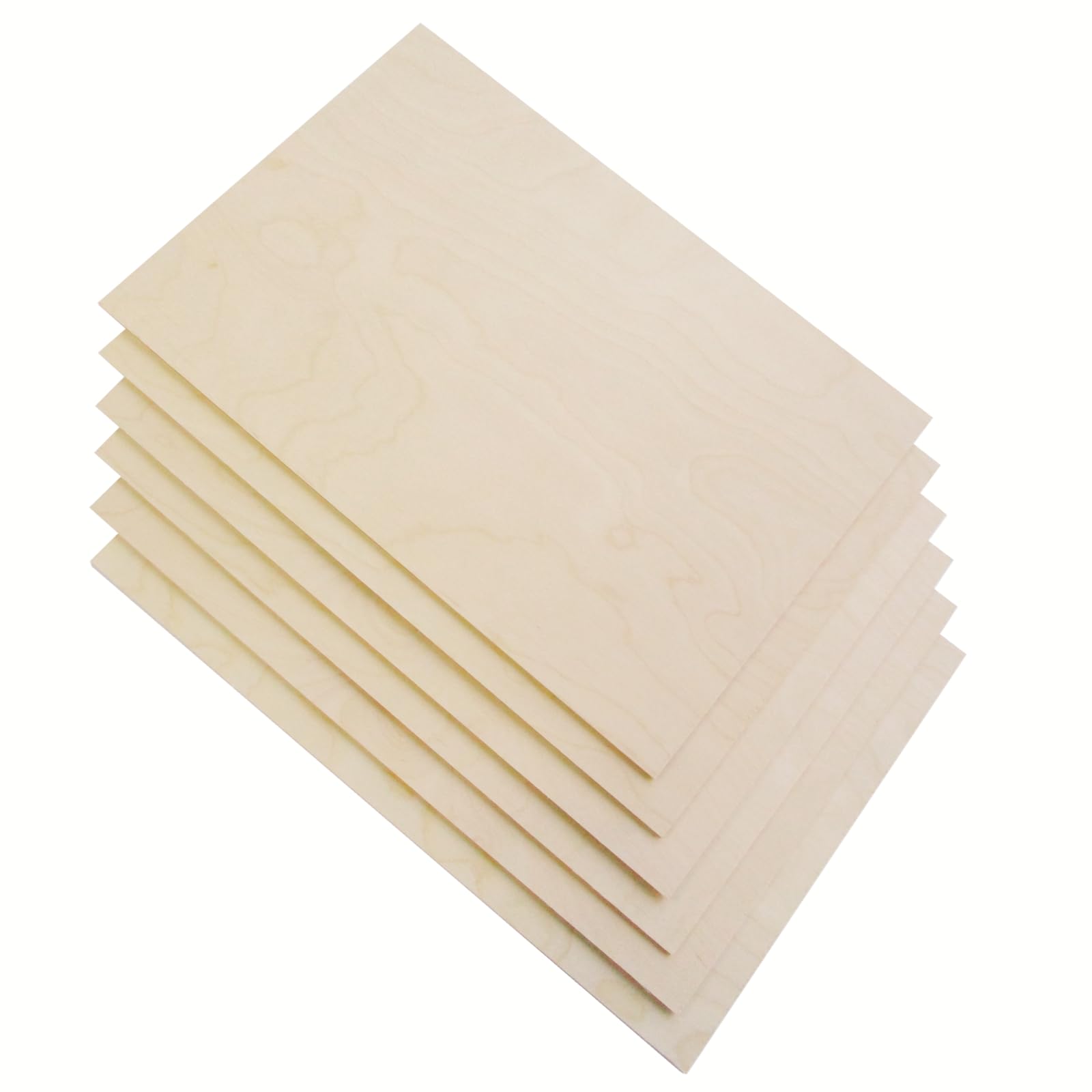 WOOCHE 3mm 1/8" x 12" x 18" Baltic Birch Plywood, 6 Pcs Craft Wood Sheets with Grade B/BB Veneer, Perfect for DIY Projects, Laser Cutting & Engraving, Woodburining and Painting