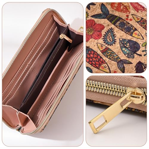 Ladies Cork Wallet, Large Women Wallet, Colorful Women Wallet, Gifts for Women and Girls, a, Fashion3