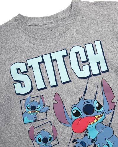 Image of Disney Girls Minnie Mouse and Lilo Cotton Blend Crew Neck Graphic T-Shirt | Officially Licensed, Soft Feel, Relaxed Comfy Fit Kids Love, Fun Character Prints, Great for School, Play and Everyday