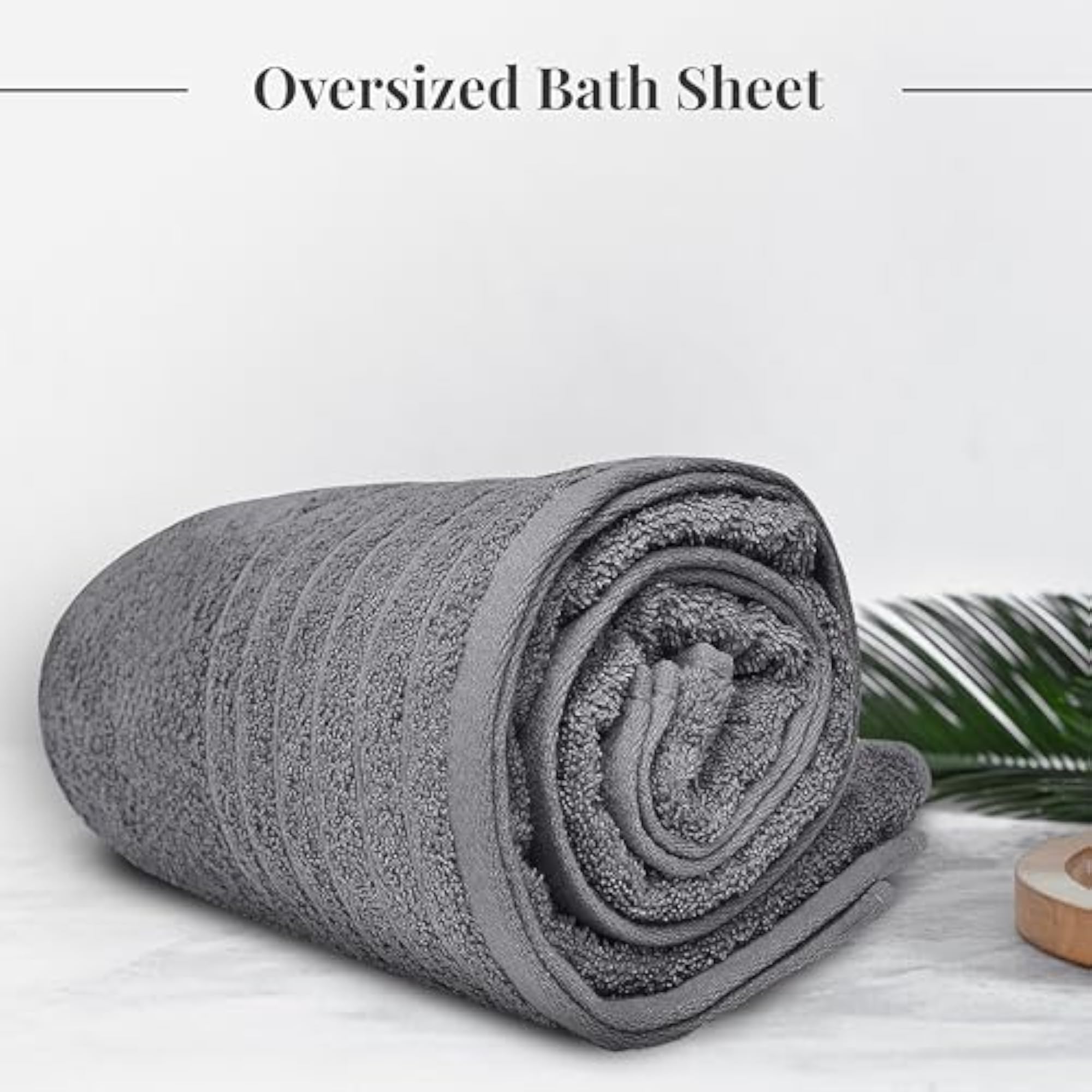 2 Piece Extra Large Bath Sheets, Cool Grey