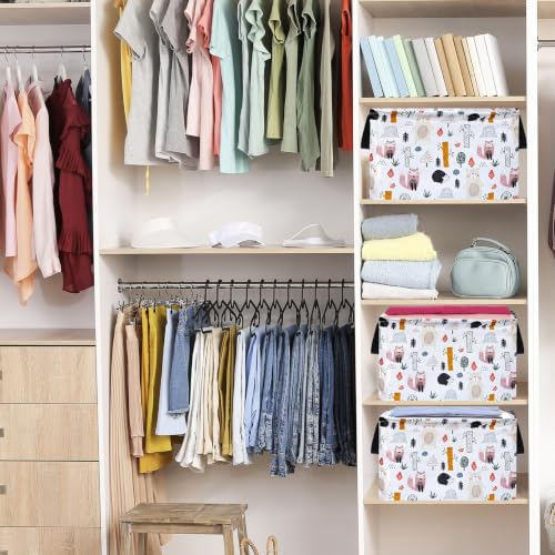 Image of Storage Basket Gift Laundry Bins Collapsible Storage Baskets Box Laundry Nursery Hamper for Home and Office Decoration with Handles