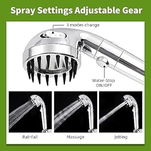 Handheld dog shower attachment with massage head for fast and easy dog bathing and cleaning included garden adapter for indoor and outdoor dual use handheld sprayer with hose chrome   cucciolini doodles
