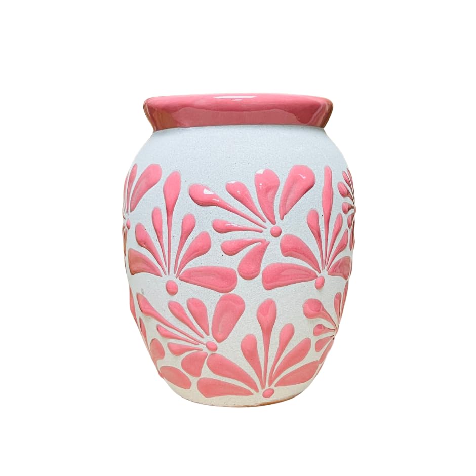 Amazon.com: Pink Espiga Plumeado Bola Clay Vase - Florero Barro