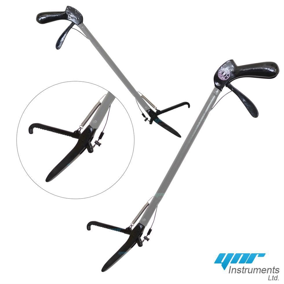 YNR Pinzas profesionales para atrapar serpientes, 76.2 cm, para manejo de reptiles, color negro y plateado