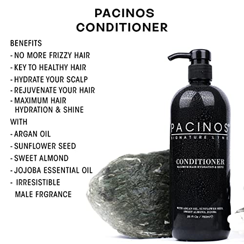 Pacinos Acondicionador Pelo Hombre 750ml | Barbero | reduce la caída del cabello | para todo tipo de cabello | Aceite de argán, semillas de girasol, almendras dulces y aceite de jojoba - anti-friz