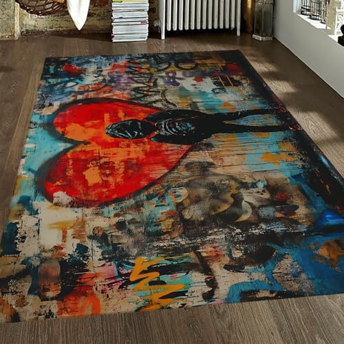 Tapis 200x300cm salon graffiti et descente de lit lavable - 2