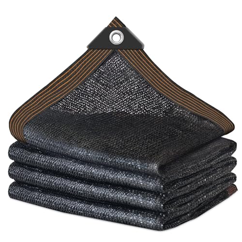 Schattiernetz-Gewächshaus-mit-ösen, Schwarze Schattennetz 5x6m 70% Shading Rate UV-Beständiges Sonnenschutz Terrasse für Hühnerstall Garten Outdoor Sonnennetz