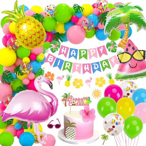 Gadget Matrimonio Set Ghirlande Hawaiane Con Occhiali A Forma Di Ananas - Decorazioni Per Feste Tropicali, Compleanni, Spiaggia Decorazioni Festa Tropicale