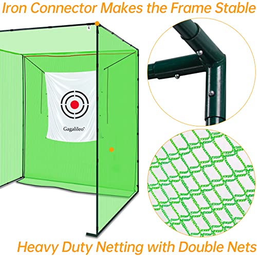 Golf Cage Hitting Net With Target Golf Training Aids Ball Return Net For Backyard 10X10X10Ft New Vision #TOP3