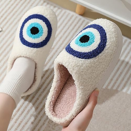 Evil Eye 'See You At Midnight' Cat & Mushroom Cherry Strawberry Heart Shaped Love Slippers - Women's & Men's Vintage Memory Foam Comfort Warm Plush Non-Slip Household Shoes3