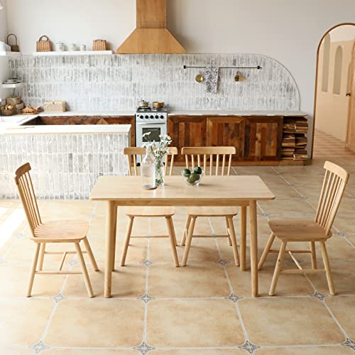 Seonyou Dining Table Rectangular Modern Kitchen Table, 47" Solid Wood Dining Table For Small Spaces, Natural Wooden Farmhouse Dining Table #TOP3