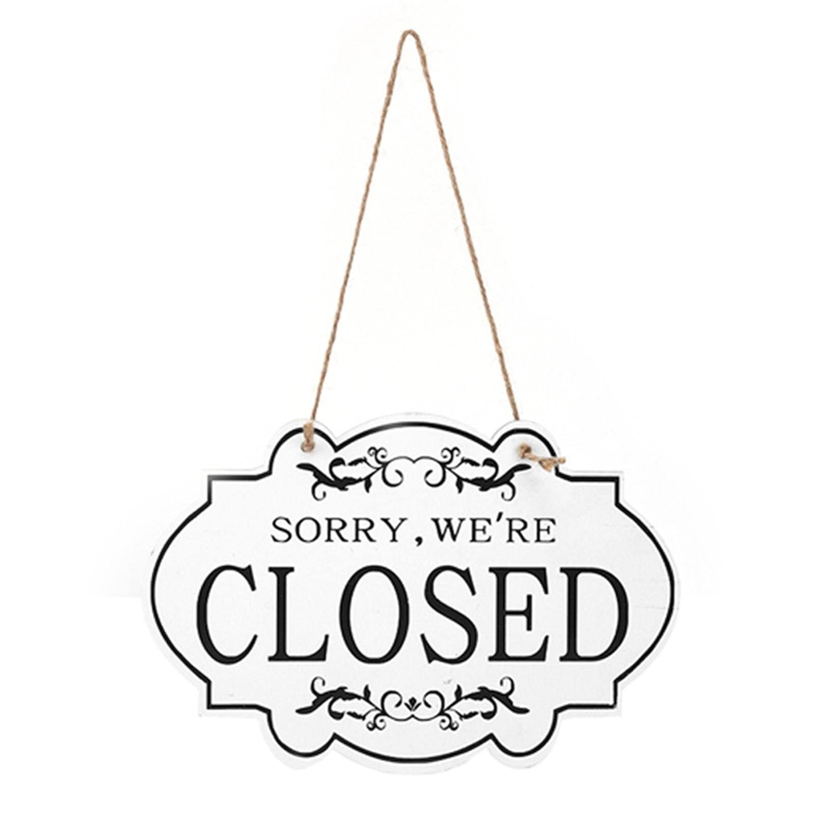 Wudaizhi Style 2 Open Closed Signs Wooden Double-Sided Door Signs Hanging Business Open Signs Business Hours Signs For Shop Bar Hotel