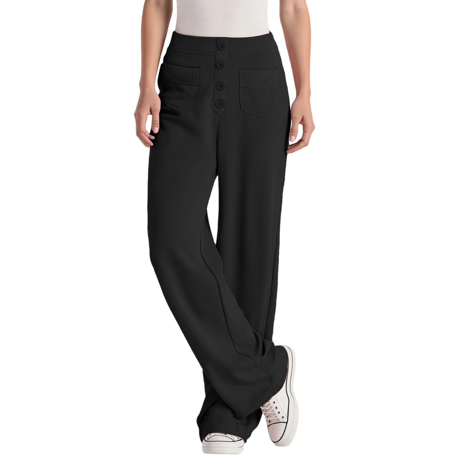 Business Casual Pants for Women High Waist Straight Wide Leg Pants Woman 2025 Fall Clothes Palazzo Sweatpants