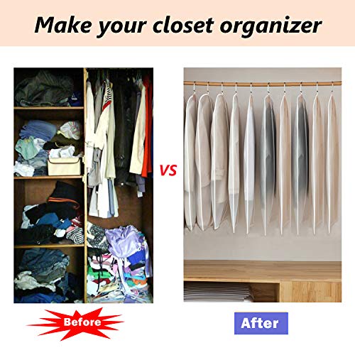 KEEGH Hanging Suit Bags Clear Garment Covers for Storage Lightweight 40inch Suit Shirt Protector Bag Moth-Proof Set of 18 Full Zipper PEVA Breathable Translucent Dust Cover for Closet Clothes - Thumbnail 3
