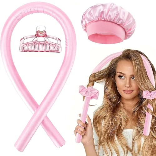 FENQURO Boucle Sans Chaleur, Boudin Cheveux Rouleau Bigoudis Cheveux Cheveux Bouclés Femme Headband Hair Curler avec Pinces à Cheveux - Bigoudi Boucle Cheveux de Sommeil Doux, Coiffure Bricolage