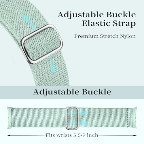 Image of 5 Pack Stretchy Bands Compatible with Google Pixel Watch 4 Band 45mm / Pixel Watch 3 Band 45mm for Women Men, Soft Nylon Breathable Sport Strap for Google Smartwatch 4 3 (45mm)