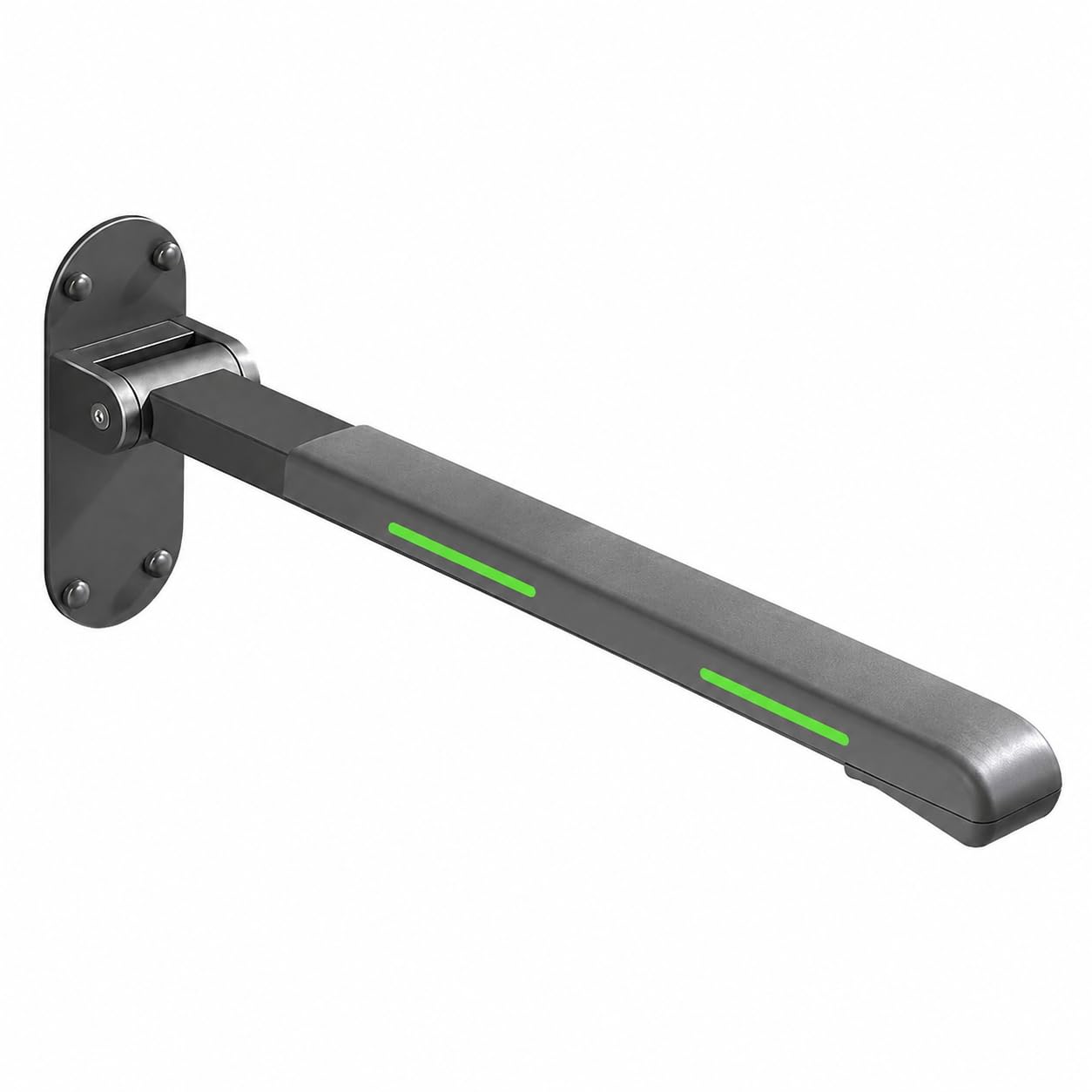 Barra de agarre plegable para inodoro, antideslizante, impermeable, soporte de pasamanos de seguridad para personas mayores y embarazadas (negro)