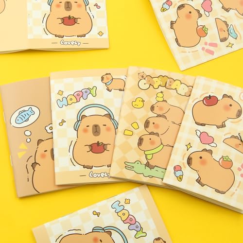 Image of Geluode Capybara Pocket Notebooks, 10 Packs in 4 Designs 3.2 inch x 4.7 inch Cute Waterproof Mini NotePad Diary for Birthday Gifts Stocking Stuffers Office Business School Kids Students Rewards