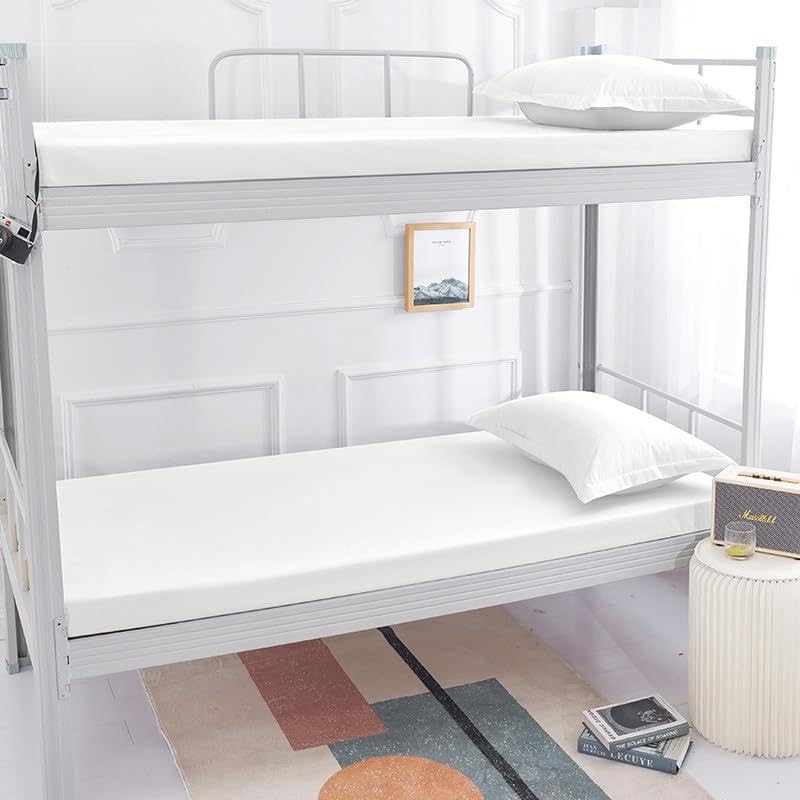 YongXinMY Floor Futon Mattress Cover with Zipper - Solid Color Full Coverage Mattress Protector Washable Dustproof Detachable Zippered Futon Cover for Japanese Tatami Floor Mattress (White,100x200cm)
