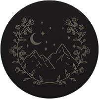 Vista 3 de Verde oliva - PopSockets de montaña con diseño floral bohemio y luna, PopGrip intercambiable