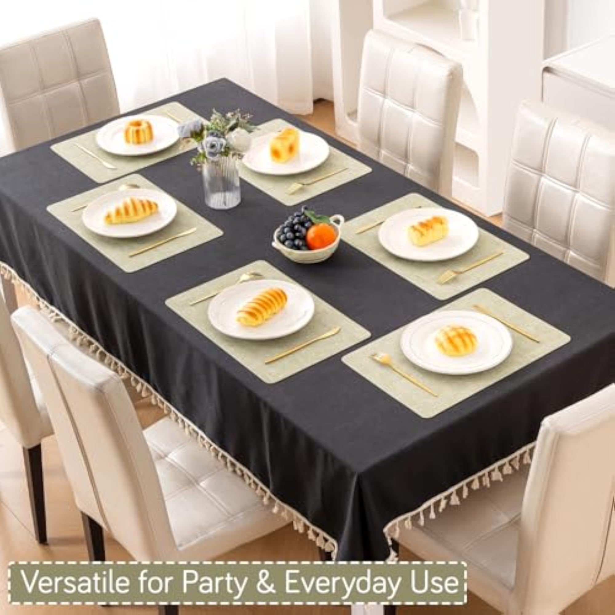Faux Leather Placemats Set of 6, Modern Weaves